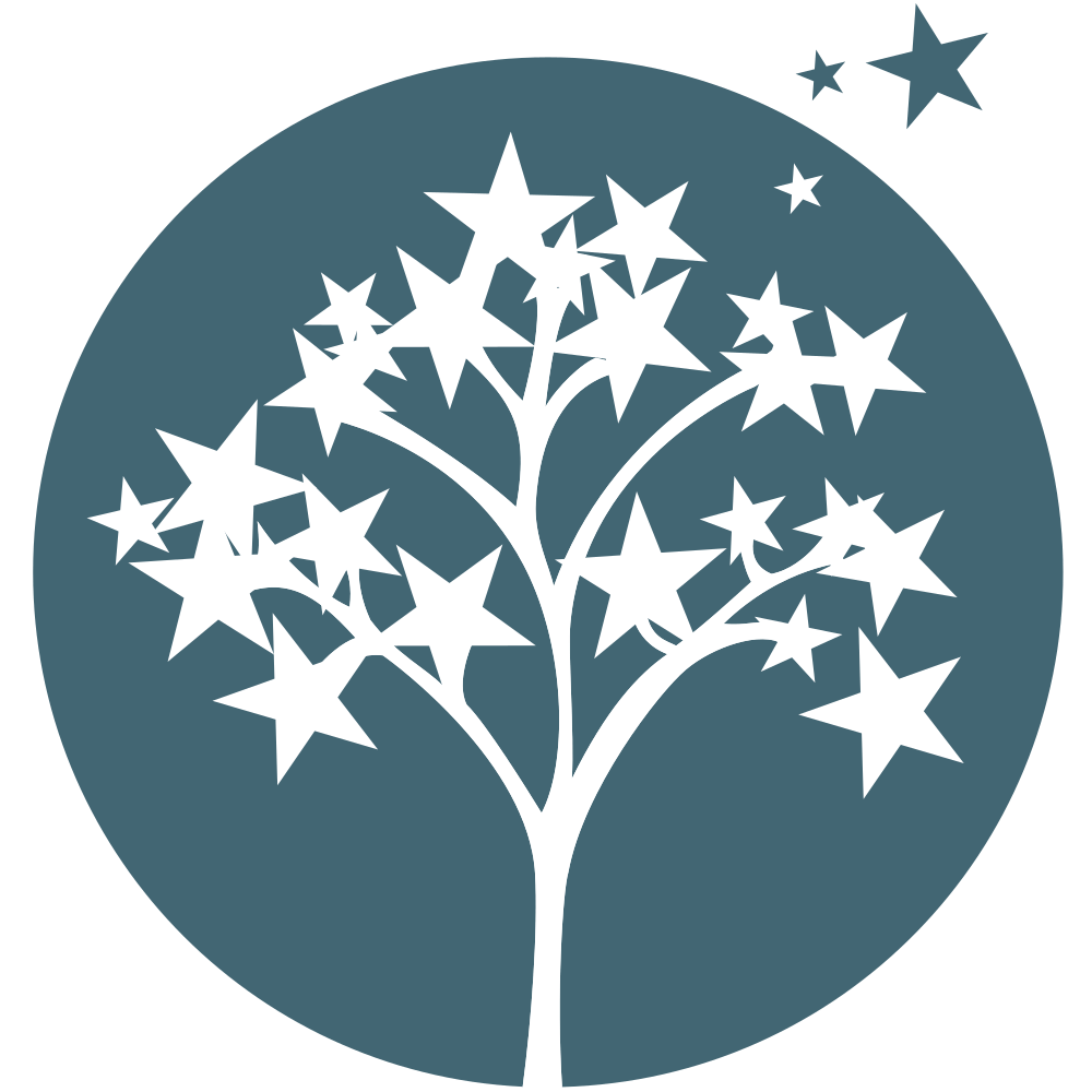 Logo Romain Becquart, un arbre stylisé fait d'étoiles